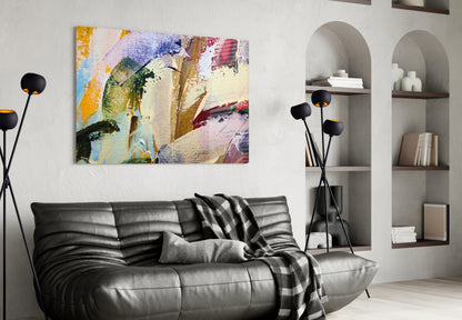 Impasto Palette Knife Strokes Abstract Glass Wall Art