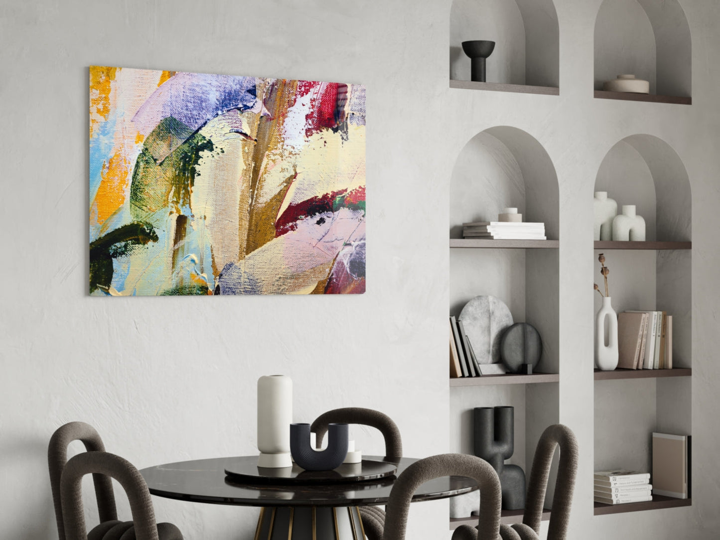 Impasto Palette Knife Strokes Abstract Glass Wall Art