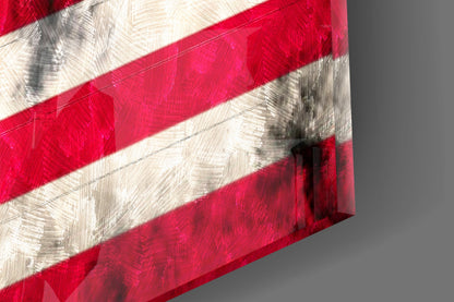 Distressed Grunge American Flag Glass Wall Art