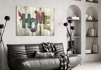Rustic Home Letters Wood Panel Glass Wall Art
