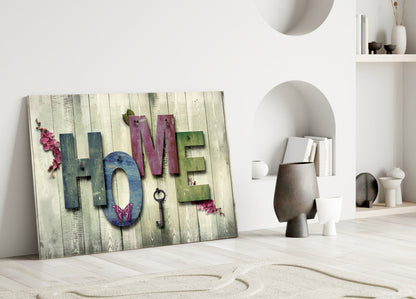 Rustic Home Letters Wood Panel Glass Wall Art