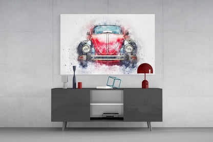 Retro Bubble Car Glass Wall Art