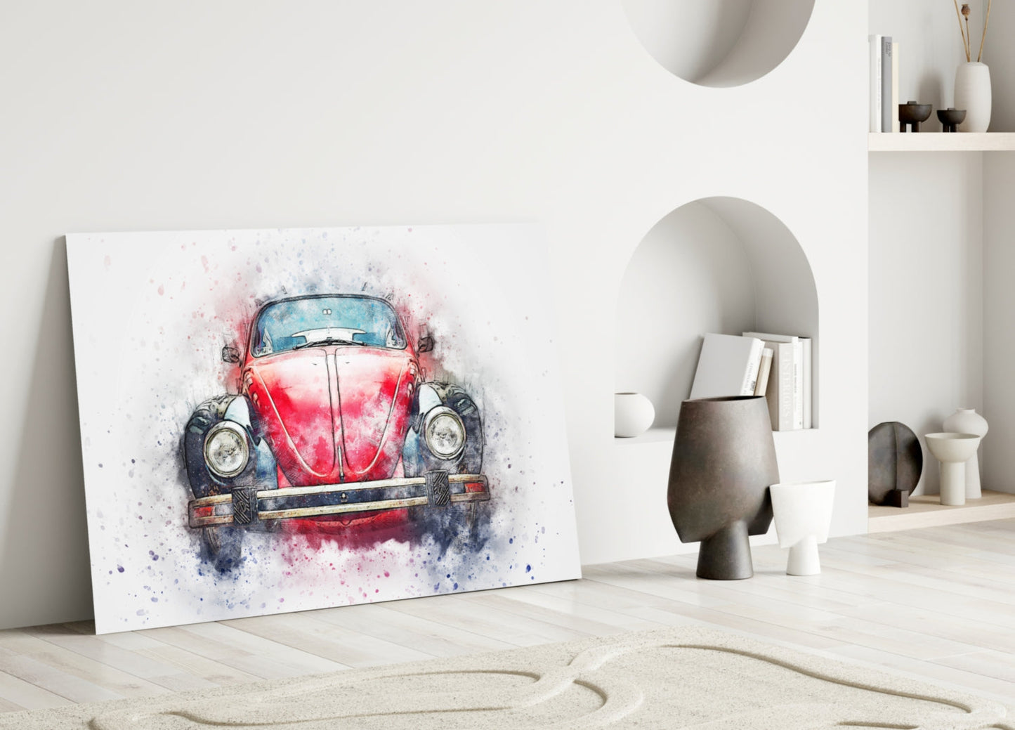 Retro Bubble Car Glass Wall Art