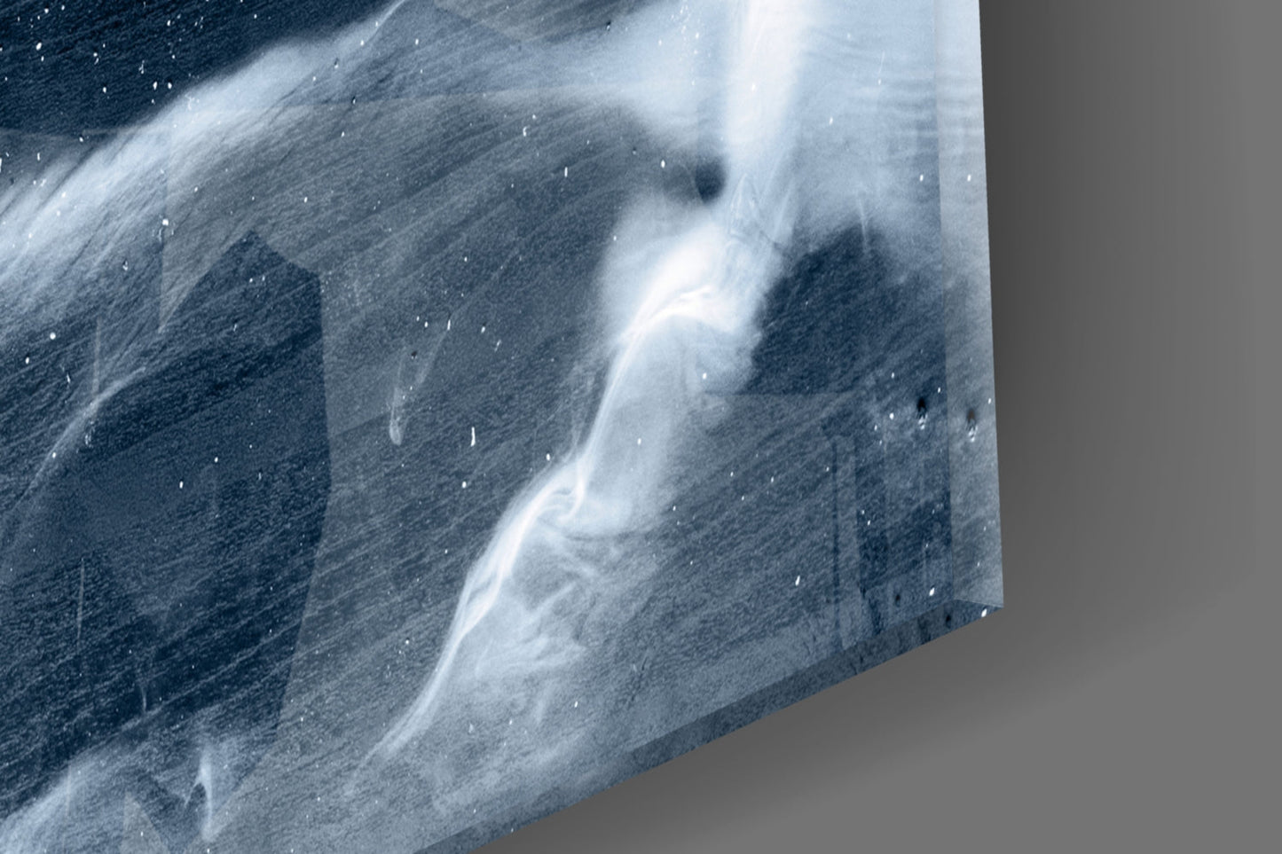 White Smoke On Navy Sky Glass Wall Art