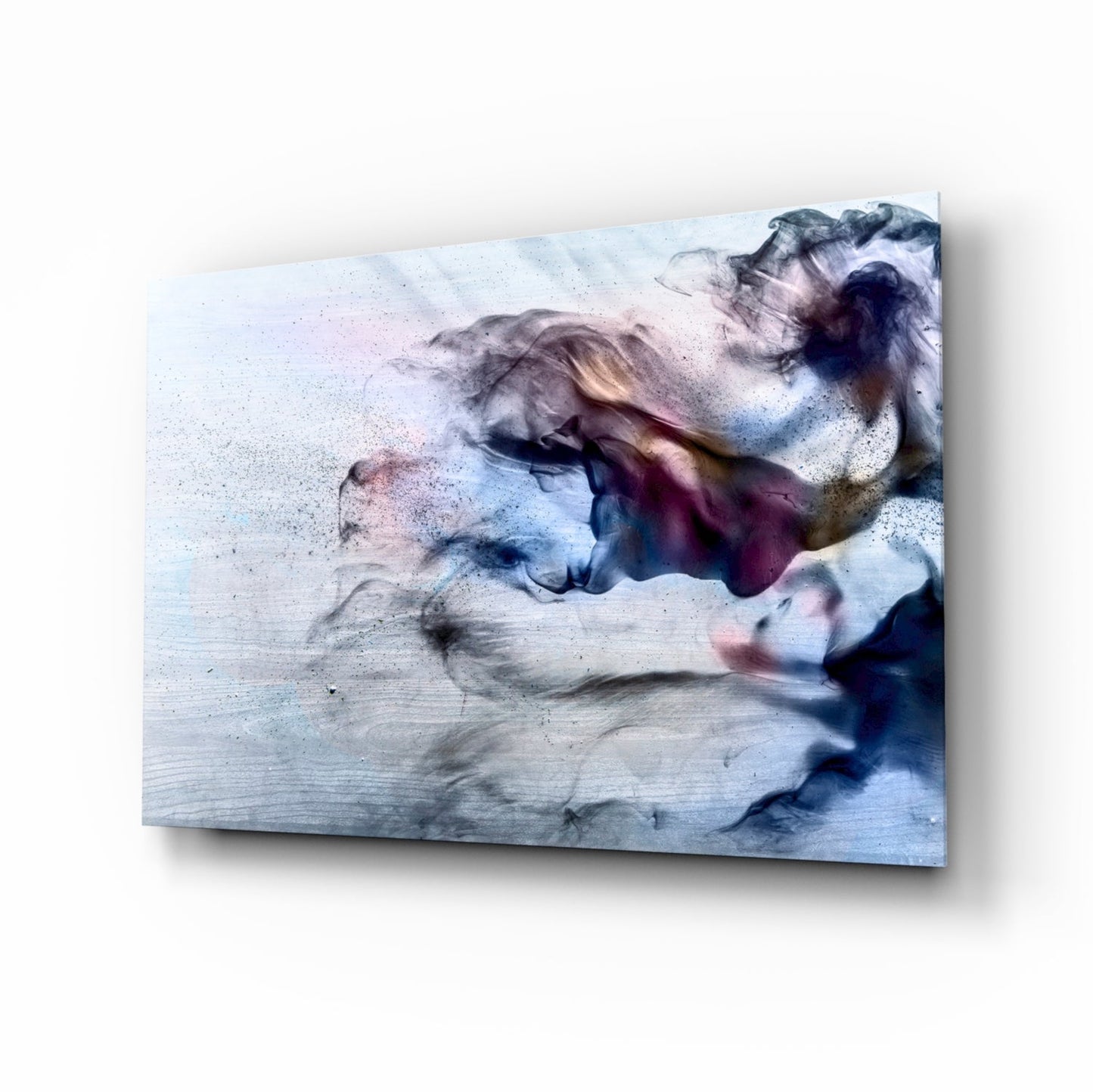Pastel Ink Drift On Gray Glass Wall Art