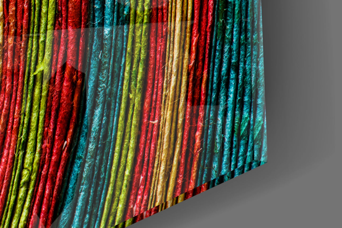 Rainbow Woven Rings Spiral Glass Wall Art