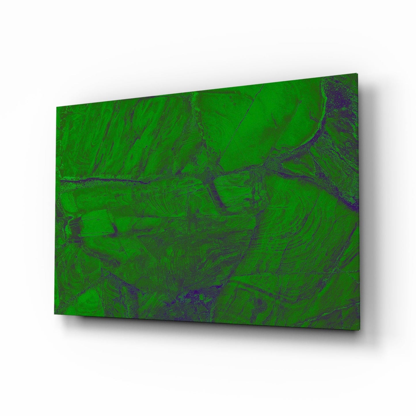 Emerald Green Cracked Paint Glass Wall Art