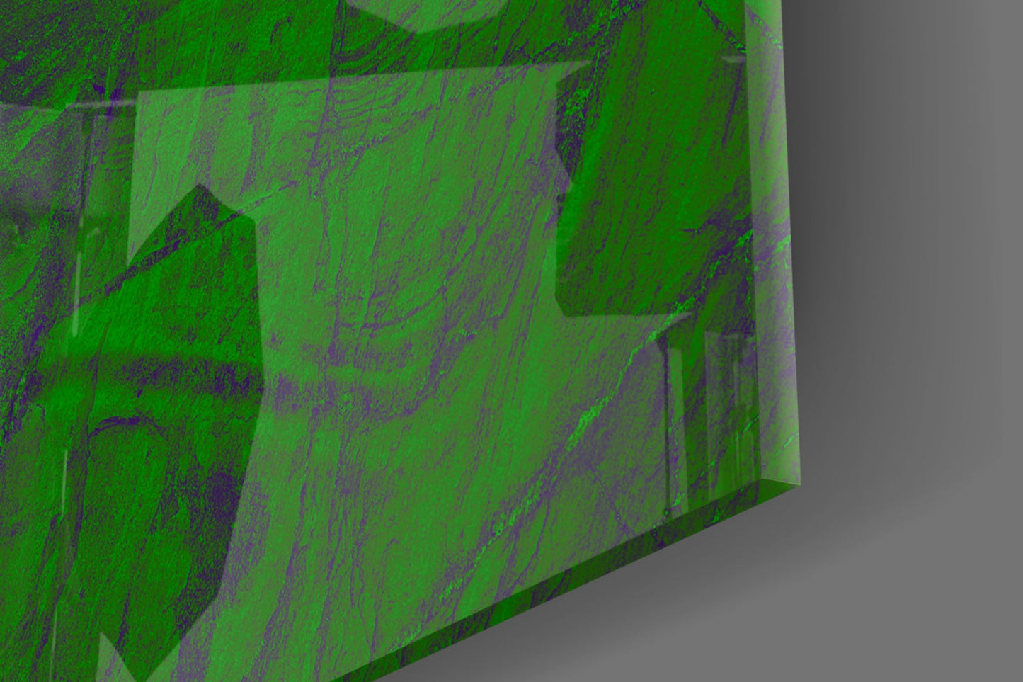 Emerald Green Cracked Paint Glass Wall Art