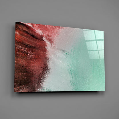 Rust Red And Mint Fade Glass Wall Art