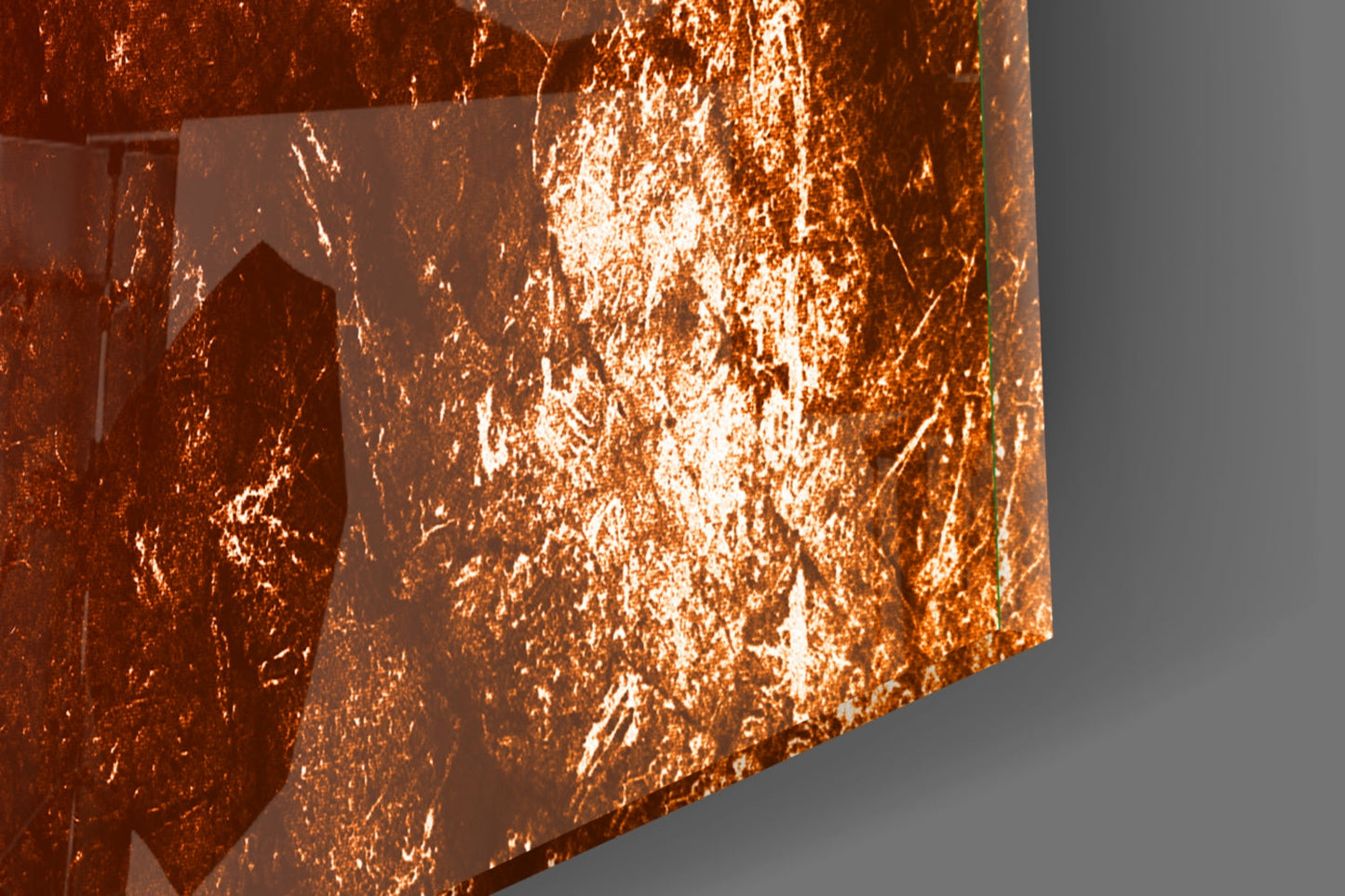 Purple To Orange Fiery Grunge Abstract Glass Wall Art