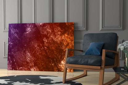 Purple To Orange Fiery Grunge Abstract Glass Wall Art