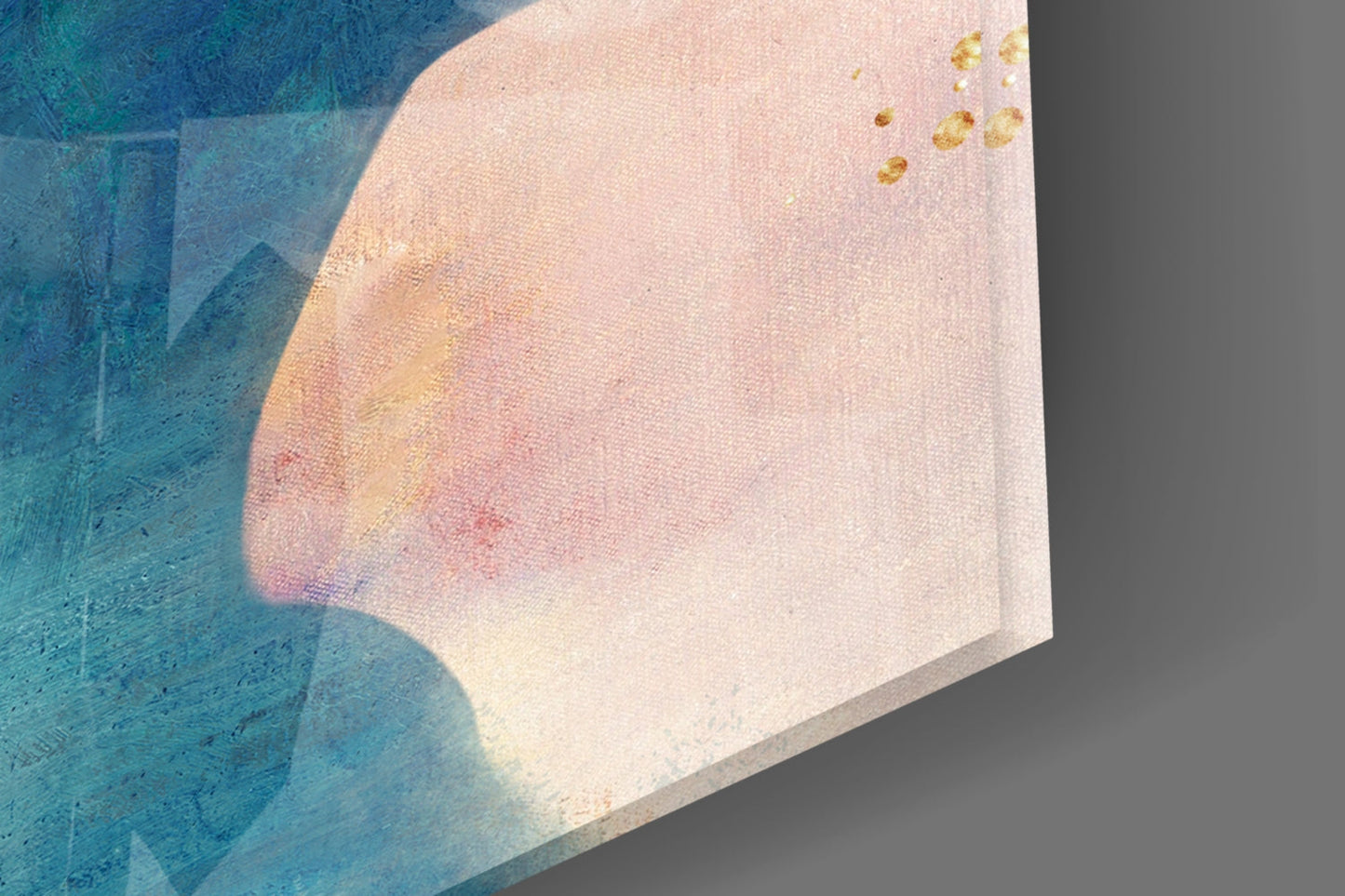 Floral Head Blue Silhouette Glass Wall Art