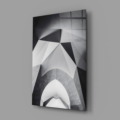 Faceted White Vault Ceiling Glass Wall Art