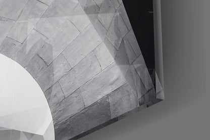 Faceted White Vault Ceiling Glass Wall Art