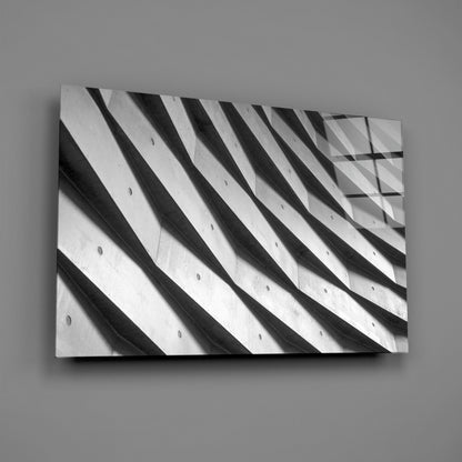 Rippled White Wall Shadows Glass Wall Art
