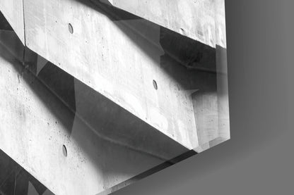 Rippled White Wall Shadows Glass Wall Art