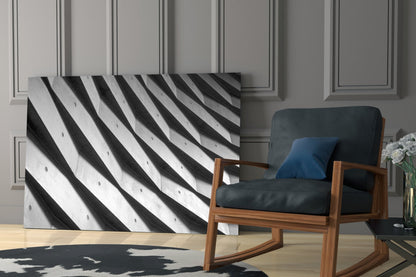 Rippled White Wall Shadows Glass Wall Art