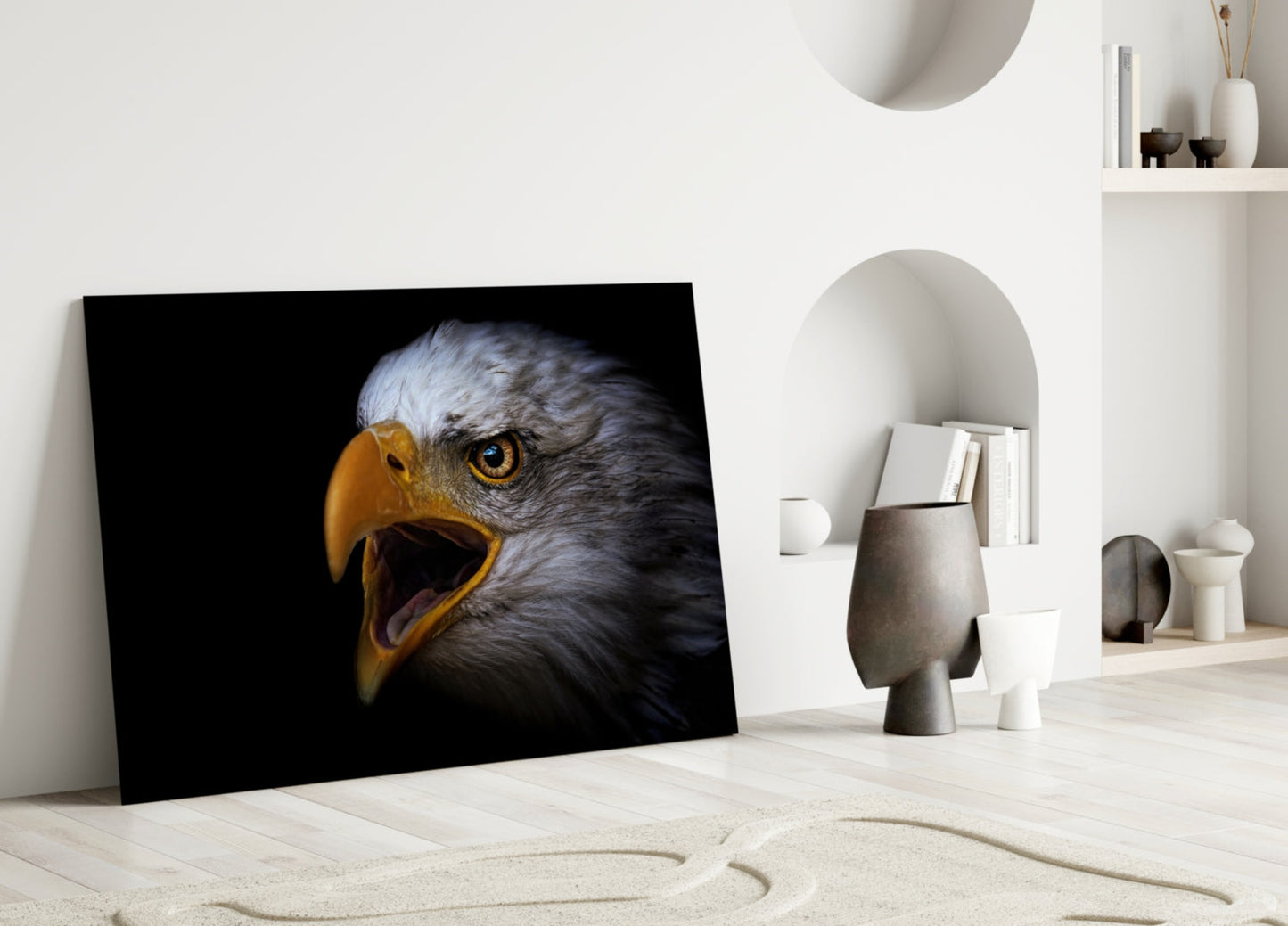 Screaming Bald Eagle Glass Wall Art