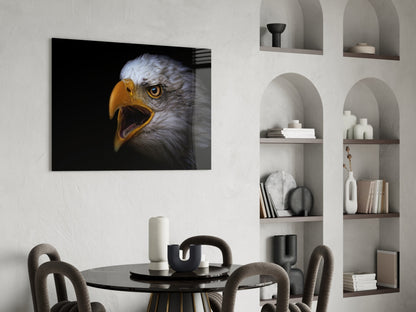 Screaming Bald Eagle Glass Wall Art