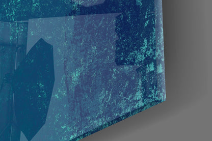 Red and Blue Grunge Paint Glass Wall Art