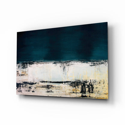 Navy and Cream Horizon Glass Wall Art