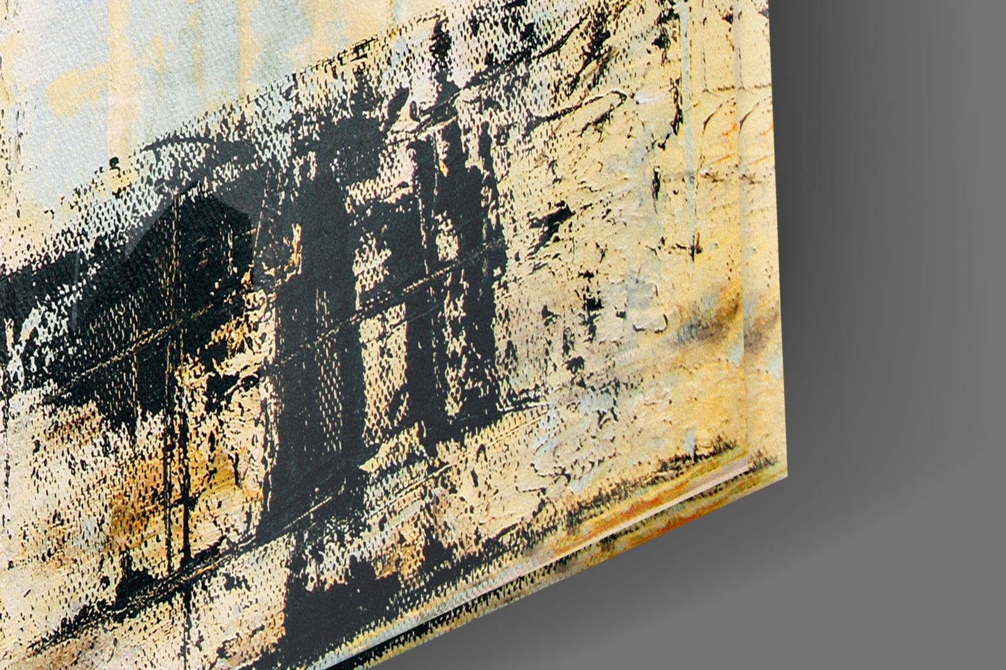 Navy and Cream Horizon Glass Wall Art