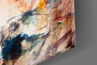 Rust Watercolor Splash Glass Wall Art