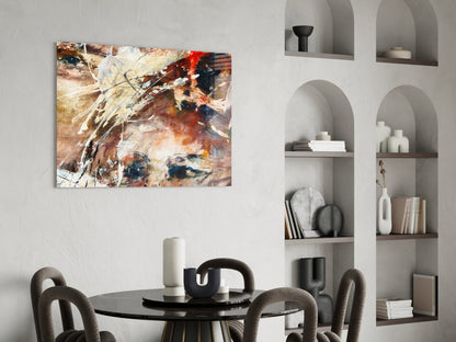Rust Watercolor Splash Glass Wall Art