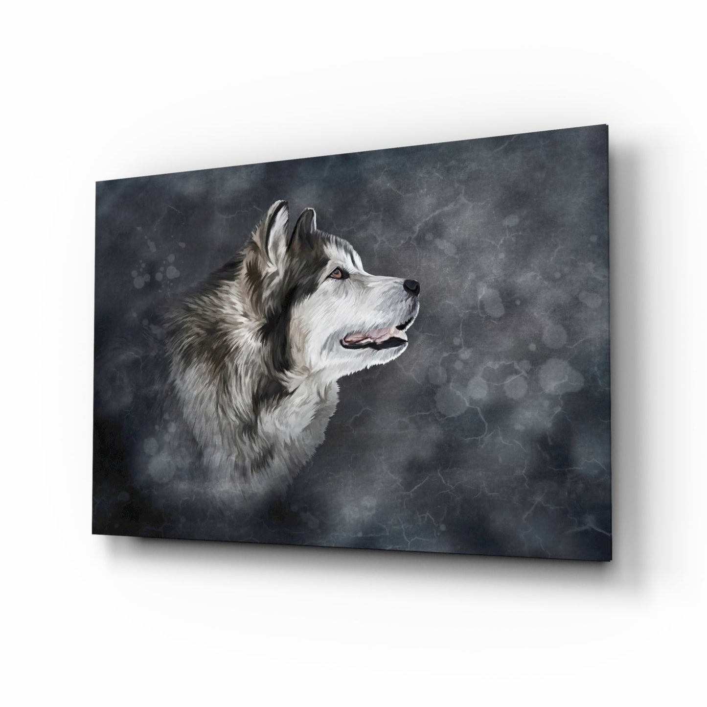 Nordic Husky Profile Glass Wall Art