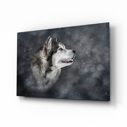 Nordic Husky Profile Glass Wall Art