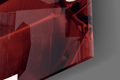 Blush Burgundy Rubber Leaves Glass Wall Art