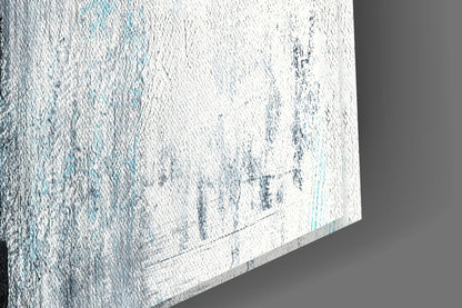 Turquoise Stripe Gray Texture Glass Wall Art