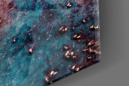 Rose Teal Geode Bubble Glass Wall Art
