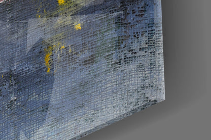 Golden Field Blue Horizon Glass Wall Art
