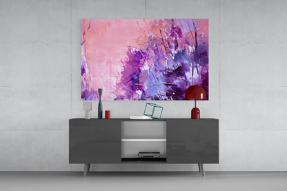 Purple Lavender Wildflower Glass Wall Art