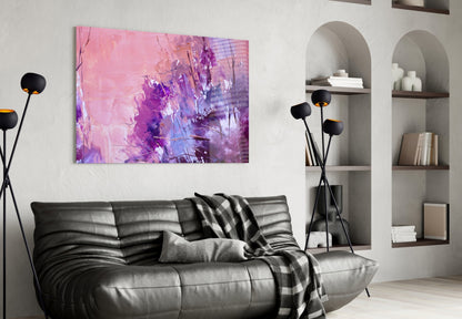 Purple Lavender Wildflower Glass Wall Art