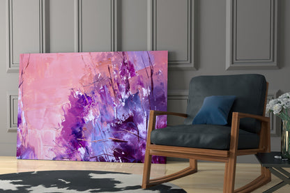 Purple Lavender Wildflower Glass Wall Art