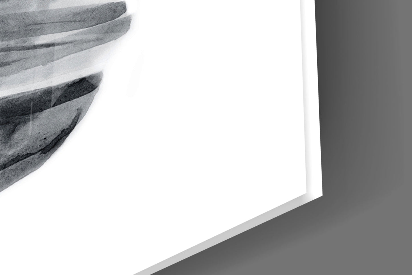 Monochrome Banana Leaf Glass Wall Art