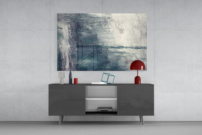 Misty Blue Gray Seascape Glass Wall Art