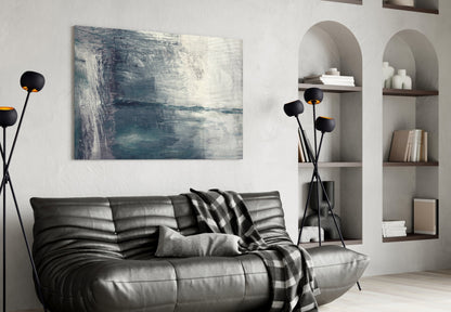 Misty Blue Gray Seascape Glass Wall Art