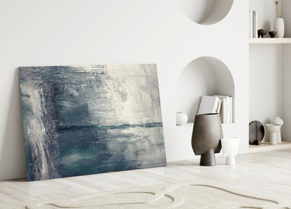 Misty Blue Gray Seascape Glass Wall Art