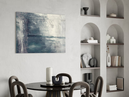 Misty Blue Gray Seascape Glass Wall Art