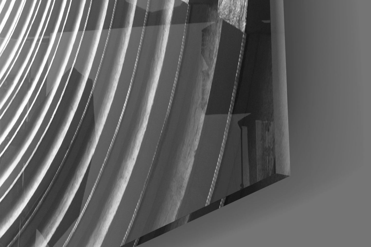Concentric Ring Tunnel Toward Light Glass Wall Art