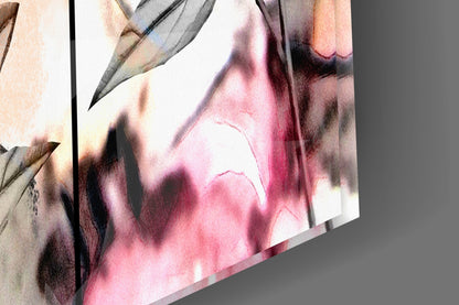 Soft Pastel Peony Panels Glass Wall Art