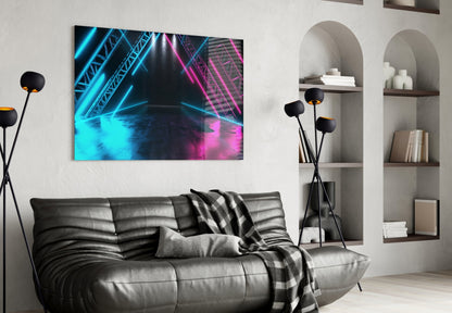 Neon Truss Stage Lights Glass Wall Art
