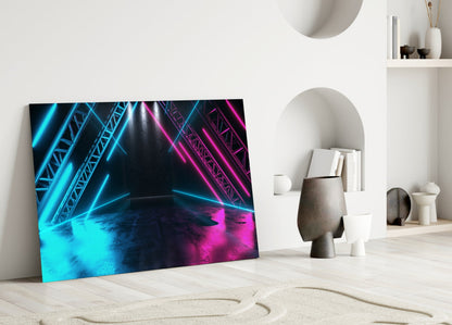 Neon Truss Stage Lights Glass Wall Art