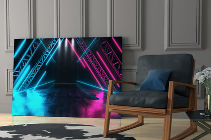 Neon Truss Stage Lights Glass Wall Art