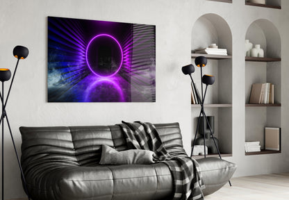 Purple Neon Ring Gateway Glass Wall Art