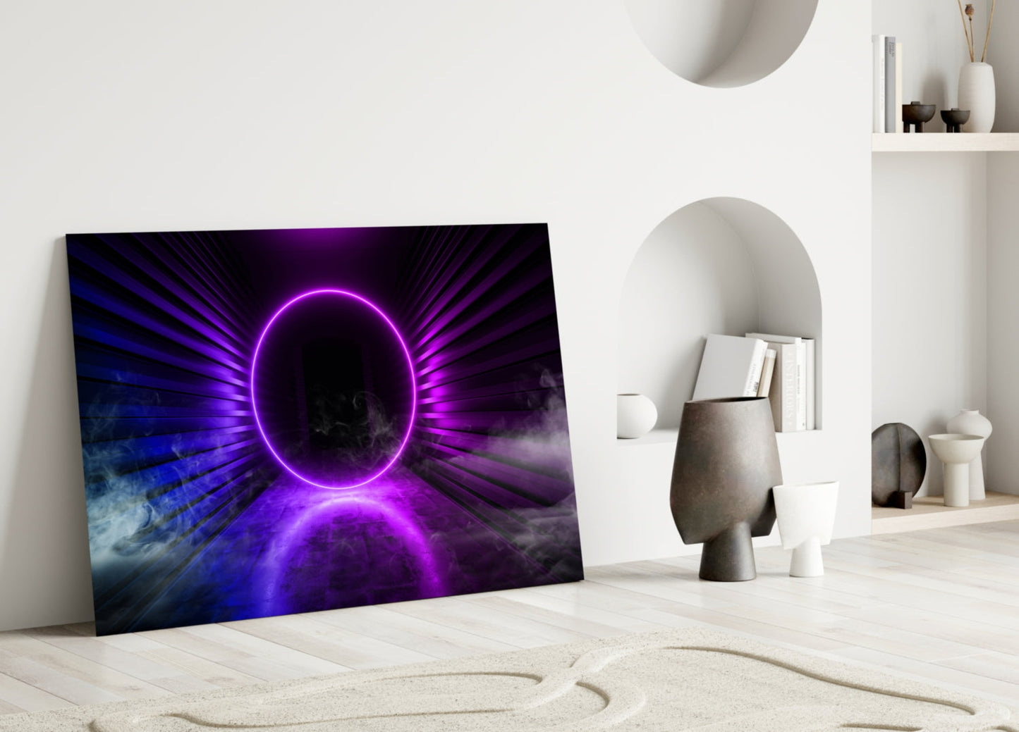 Purple Neon Ring Gateway Glass Wall Art