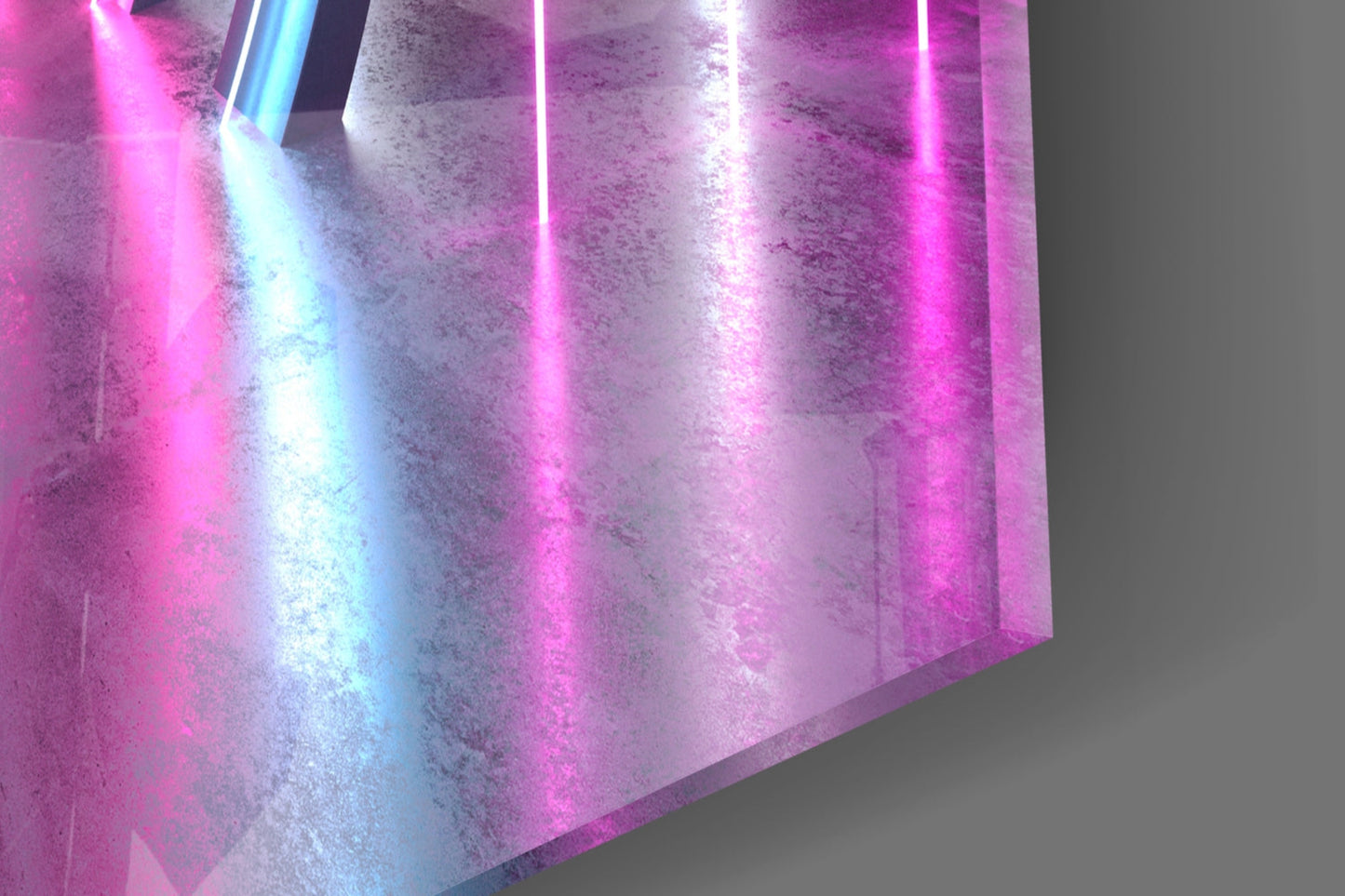 Concentric Neon Arch Tunnel Glass Wall Art